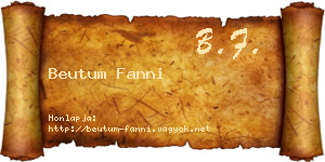 Beutum Fanni névjegykártya